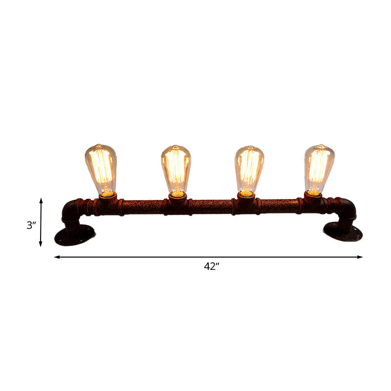 Frendorf | 4 Lichten Lineaire Muurmontage Lamp met Pijpontwerp Industrie Stijl Zwart/Bronzen Wandlamp voor Keuken