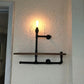 Frendorf | 1/2-Ballon Holzregal Wandbeleuchtung mit Wasserleitung Vintage Stil Bronze Wandmontage Licht für Wohnzimmer