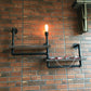 Frendorf | 1/2-Ballon Holzregal Wandbeleuchtung mit Wasserleitung Vintage Stil Bronze Wandmontage Licht für Wohnzimmer