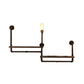Frendorf | 1/2-Ballon Holzregal Wandbeleuchtung mit Wasserleitung Vintage Stil Bronze Wandmontage Licht für Wohnzimmer