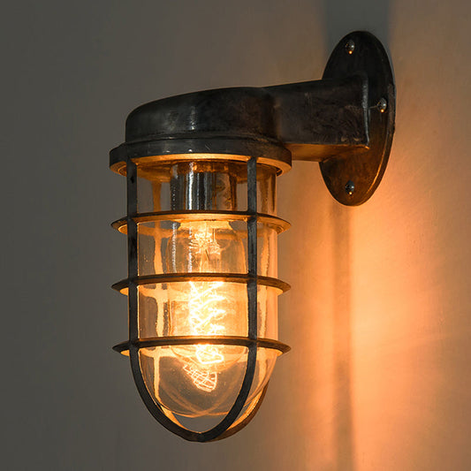 Frendorf | Küstenkäfig Wandbeleuchtung Fixture 1 Glühbirne Klarglas Wandleuchte in Messing/Kupfer/Chrom für die Küche