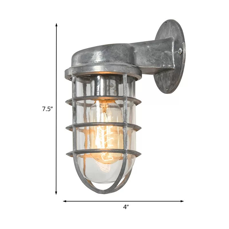 Frendorf | Küstenkäfig Wandbeleuchtung Fixture 1 Glühbirne Klarglas Wandleuchte in Messing/Kupfer/Chrom für die Küche