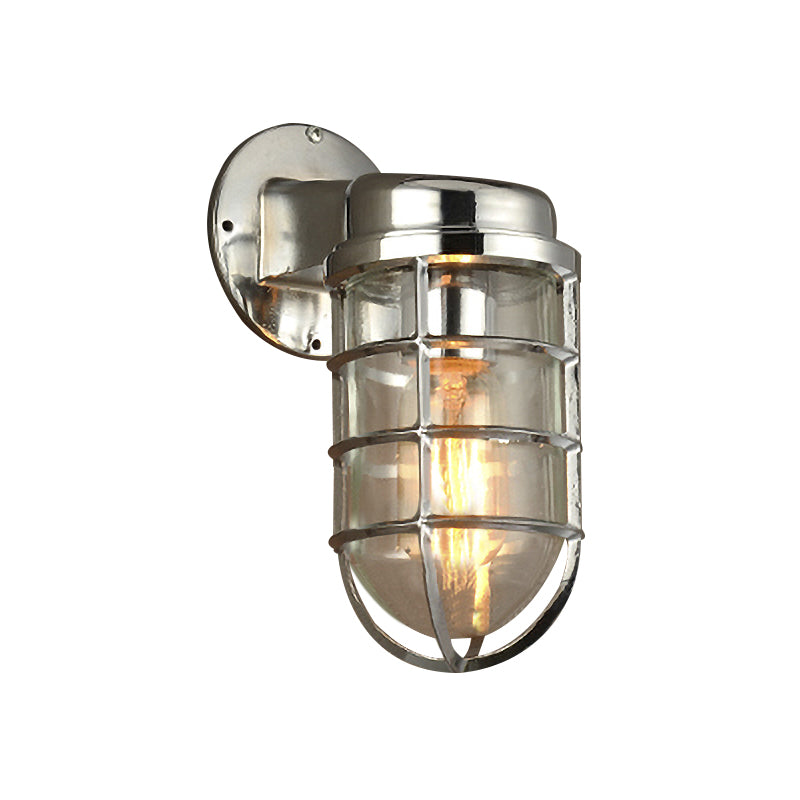 Frendorf | Küstenkäfig Wandbeleuchtung Fixture 1 Glühbirne Klarglas Wandleuchte in Messing/Kupfer/Chrom für die Küche