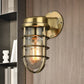 Frendorf | Küstenkäfig Wandbeleuchtung Fixture 1 Glühbirne Klarglas Wandleuchte in Messing/Kupfer/Chrom für die Küche