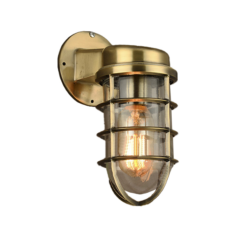 Frendorf | Küstenkäfig Wandbeleuchtung Fixture 1 Glühbirne Klarglas Wandleuchte in Messing/Kupfer/Chrom für die Küche