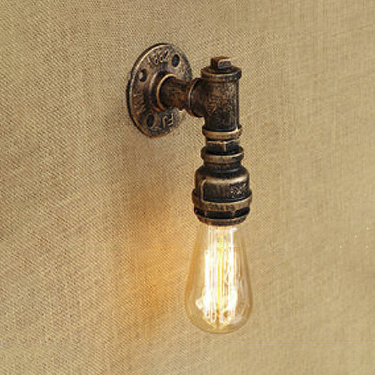 Frendorf | Antik Messing Rohr Wand Sconnnelampe Vintage Industriell Schmiedeeisen 1 Licht Innen Wandbeleuchtung