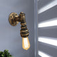 Frendorf | Antik Messing Rohr Wand Sconnnelampe Vintage Industriell Schmiedeeisen 1 Licht Innen Wandbeleuchtung