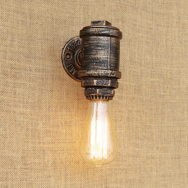 Frendorf | Antik Messing Rohr Wand Sconnnelampe Vintage Industriell Schmiedeeisen 1 Licht Innen Wandbeleuchtung