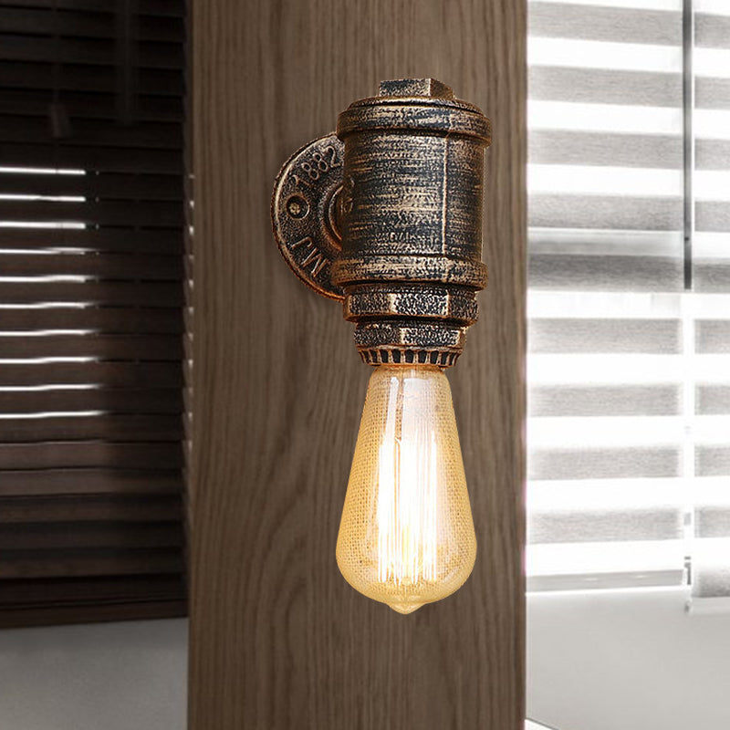 Frendorf | Antik Messing Rohr Wand Sconnnelampe Vintage Industriell Schmiedeeisen 1 Licht Innen Wandbeleuchtung