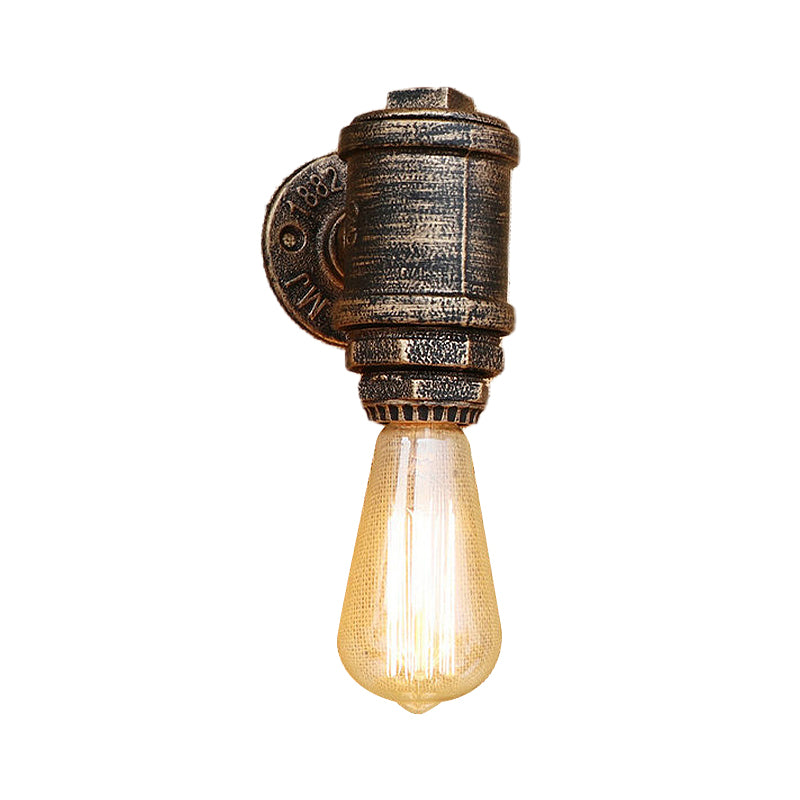Frendorf | Antik Messing Rohr Wand Sconnnelampe Vintage Industriell Schmiedeeisen 1 Licht Innen Wandbeleuchtung