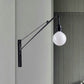 Frendorf | Metalen Lange Arm Wandlamp met Blote Lamp Industriële Stijl 1 Licht Studiekamer Sconces Verlichting in Zwart