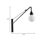 Frendorf | Metalen Lange Arm Wandlamp met Blote Lamp Industriële Stijl 1 Licht Studiekamer Sconces Verlichting in Zwart