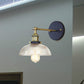 Frendorf | Rustikale Stil Kuppel Wandbeleuchtung Leuchte 1 Glühlampe Prismen Glas Wandleuchte in Schwarz/Messing/Patiniertes Kupfer