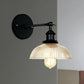 Frendorf | Rustikale Stil Kuppel Wandbeleuchtung Leuchte 1 Glühlampe Prismen Glas Wandleuchte in Schwarz/Messing/Patiniertes Kupfer