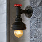 Frendorf | Schwarze Scheunensconce-Beleuchtung mit Ventilrad Industriell Rustikal Metallisch 1 Licht Schlafzimmer Mini Wandleuchte Fixture