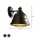 Frendorf | 1 Kop Wandscone Lamp Industrieel Vintage Koepel Shade IJzeren Wandverlichting met Draadbescherming in Zwart/Koper