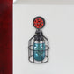 Frendorf | Vintage Caged Wandlamp met Binnenpot Shade en Rode Klep 1 Licht Glas Wandverlichting in Blauw/ doorzichtig