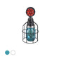 Frendorf | Vintage Caged Wandlamp met Binnenpot Shade en Rode Klep 1 Licht Glas Wandverlichting in Blauw/ doorzichtig