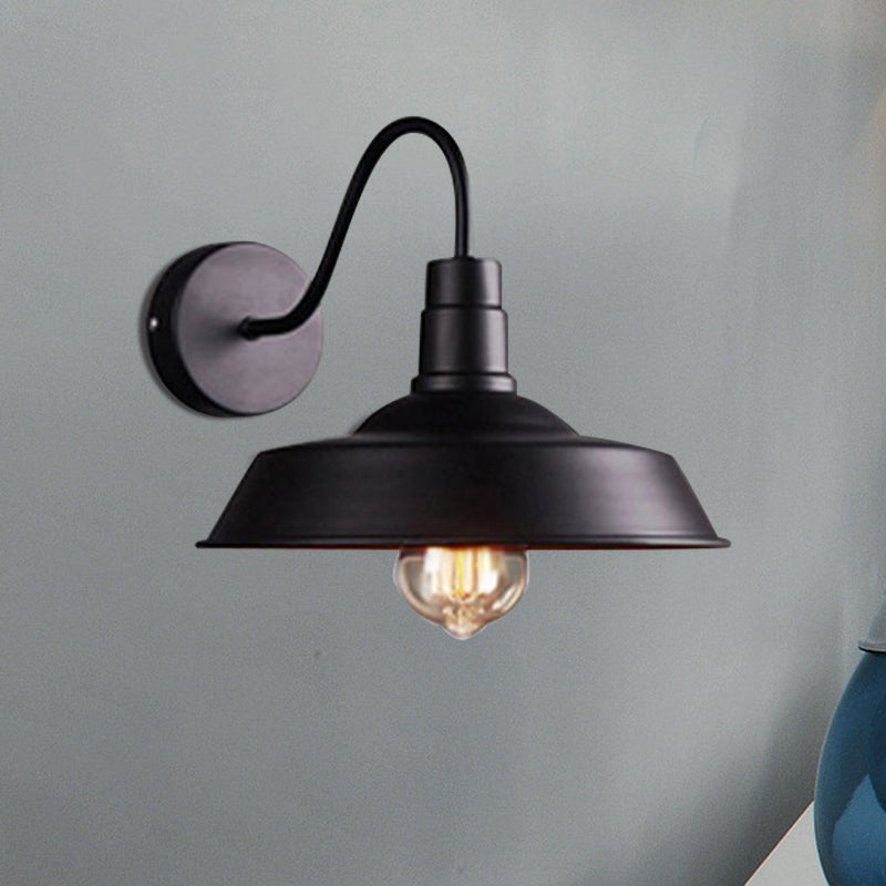 Frendorf | 2 Packs Barn Metal Wandverlichting Industrieel Retro 1 Hoofdlamp Keuken Wandlamp met Ganshalsarm in Zwart