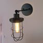 Frendorf | Retro Stijl Cilinder/Oval Gecage Wall Mount Light 1 Hoofd Metalen Mini Wandverlichting in Zwart voor Nachttafel