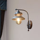 Frendorf | 1 Lampe Flared Wandmontage Licht Lager Schwarz/Silber Metall Wandbeleuchtung mit Klarglas-Schirm für Flur