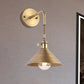 Frendorf | Gehämmert Kegel Metall Wandlampe Industrie 1 Kopf Wohnzimmer Wandleuchte Licht Fixture in Antikes Messing/Gebürstetes Messing
