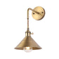 Frendorf | Gehämmert Kegel Metall Wandlampe Industrie 1 Kopf Wohnzimmer Wandleuchte Licht Fixture in Antikes Messing/Gebürstetes Messing