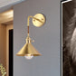 Frendorf | Gehämmert Kegel Metall Wandlampe Industrie 1 Kopf Wohnzimmer Wandleuchte Licht Fixture in Antikes Messing/Gebürstetes Messing
