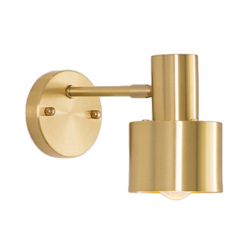 Frendorf | Gebrusht Messing 1 Kop Wandlamp Licht Vintage Retro Metalen Cilindrische Schaduw Wandverlichting voor Slaapkamer