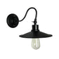 Frendorf | Schwarze Flared Wandmontageleuchte mit Metallschirm und Gooseneck Industriedesign 1 Licht Wandleuchte