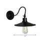 Frendorf | Schwarze Flared Wandmontageleuchte mit Metallschirm und Gooseneck Industriedesign 1 Licht Wandleuchte