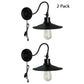 Frendorf | Schwarze Flared Wandmontageleuchte mit Metallschirm und Gooseneck Industriedesign 1 Licht Wandleuchte