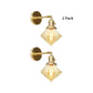 Frendorf | 1 Licht Geometrische Wandlamp Amber Geribbeld Glas Retro Stil Wandlamp Fixture