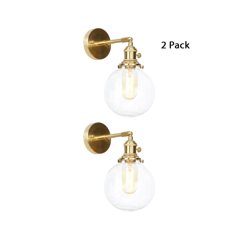 Frendorf | Sferische Wandlamp 1 Licht Helder Glas Shade Industriële Wandlamp Licht voor Veranda