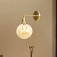Frendorf | Retro-Stil Ball-Wandlamp Beleuchtung Amber-Glas 1 Licht Wandlicht Leuchte Außen