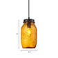 1-Light Pendelleuchte Moderne Käfig Mason Jar Geblasenes Glas Hängelampe in Rot/Grün/Amber