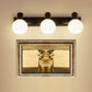 Frendorf | Multi Globe Opal Glass Wandlamp Moderne 3-Licht Badkamer Sconces Lamp in Zwart/Wit