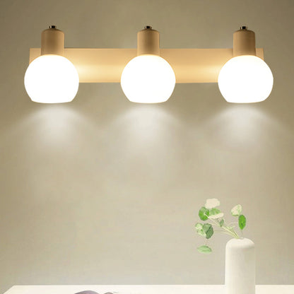 Frendorf | Multi Globe Opal Glass Wandlamp Moderne 3-Licht Badkamer Sconces Lamp in Zwart/Wit