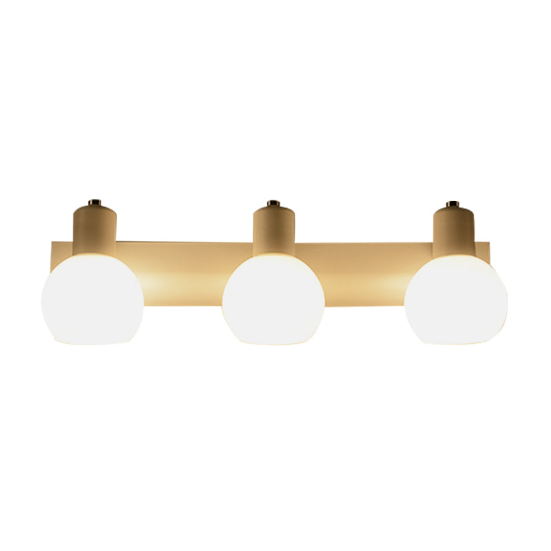 Frendorf | Multi Globe Opal Glass Wandlamp Moderne 3-Licht Badkamer Sconces Lamp in Zwart/Wit