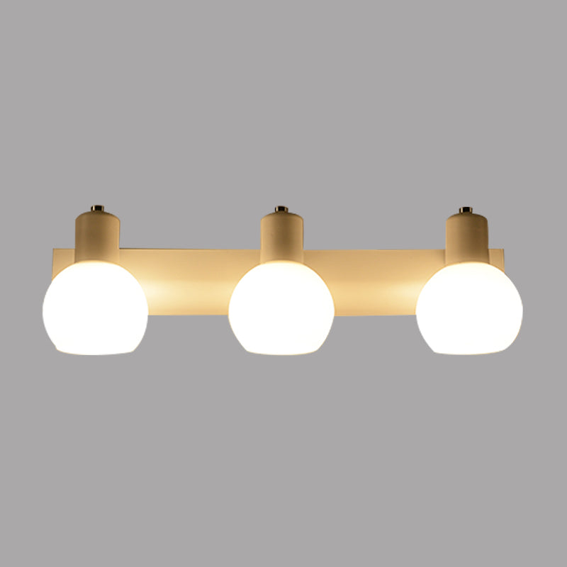 Frendorf | Multi Globe Opal Glass Wandlamp Moderne 3-Licht Badkamer Sconces Lamp in Zwart/Wit