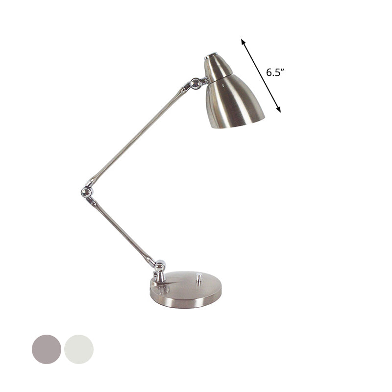 Nickel/Chrom Arm verstellbare Leseleuchte im industriedesign Metall 1 Licht Arbeitsplatz Tischbeleuchtung