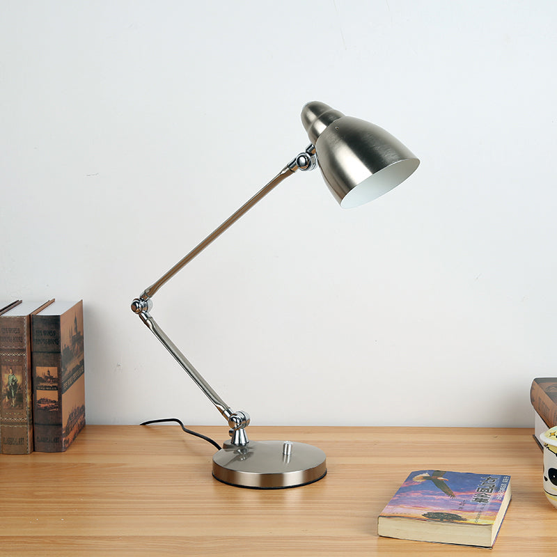 Nickel/Chrom Arm verstellbare Leseleuchte im industriedesign Metall 1 Licht Arbeitsplatz Tischbeleuchtung