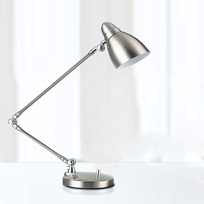 Nickel/Chrom Arm verstellbare Leseleuchte im industriedesign Metall 1 Licht Arbeitsplatz Tischbeleuchtung