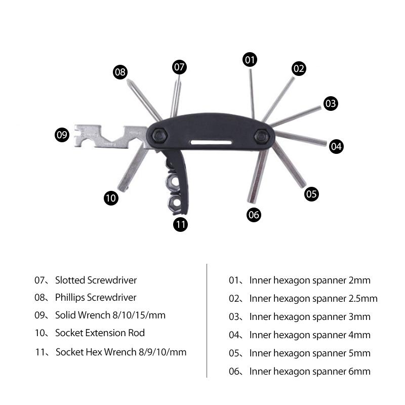Frendorf | 16 in 1 Fahrradmechaniker Reparaturwerkzeug Set