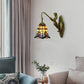 Frendorf | Bell Glas-in-lood Wandlamp Barok 1 Hoofd 6"/8" Breed Brons Muur Gemonteerde Lamp met Zeemeermin Achterplaat