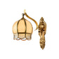 Frendorf | 1 Hoofd Wandmontage Verlichtings Traditionele Sferische Tan Glas Wandlamp in Messing voor Woonkamer
