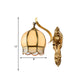 Frendorf | 1 Hoofd Wandmontage Verlichtings Traditionele Sferische Tan Glas Wandlamp in Messing voor Woonkamer
