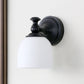 Frendorf | 1 Hoofden Witte Glazen Wandlamp Klassieke Stijl Zwarte Koepel Schaduw Woonkamer Wandverlichting