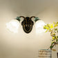 Frendorf | 1/2 Lampen Wandmontierte Licht Retro Stil Blume Frosted Glas Wandbeleuchtung Ideen in Schwarz mit schwingendem Arm