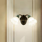 Frendorf | 1/2 Lampen Wandmontierte Licht Retro Stil Blume Frosted Glas Wandbeleuchtung Ideen in Schwarz mit schwingendem Arm